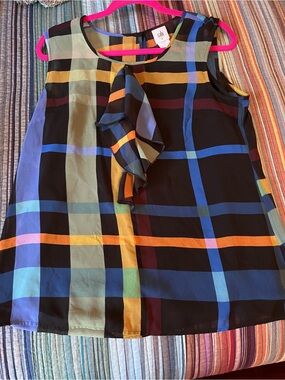 CAbi Multicolor Striped Sleeveless Top